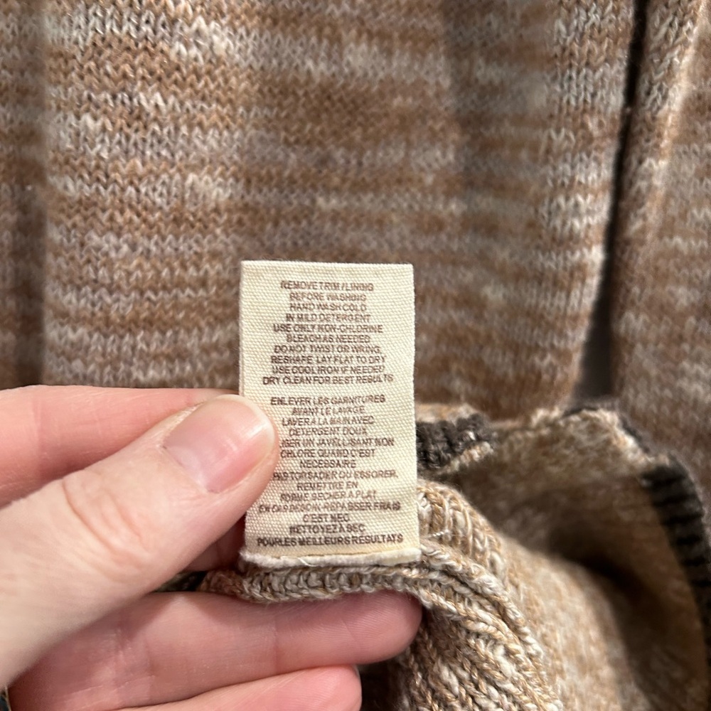 Free People Women’s Full Zip Knitted Sweater Size S Oversized Boho Thumb Holes - Picture 10 of 10